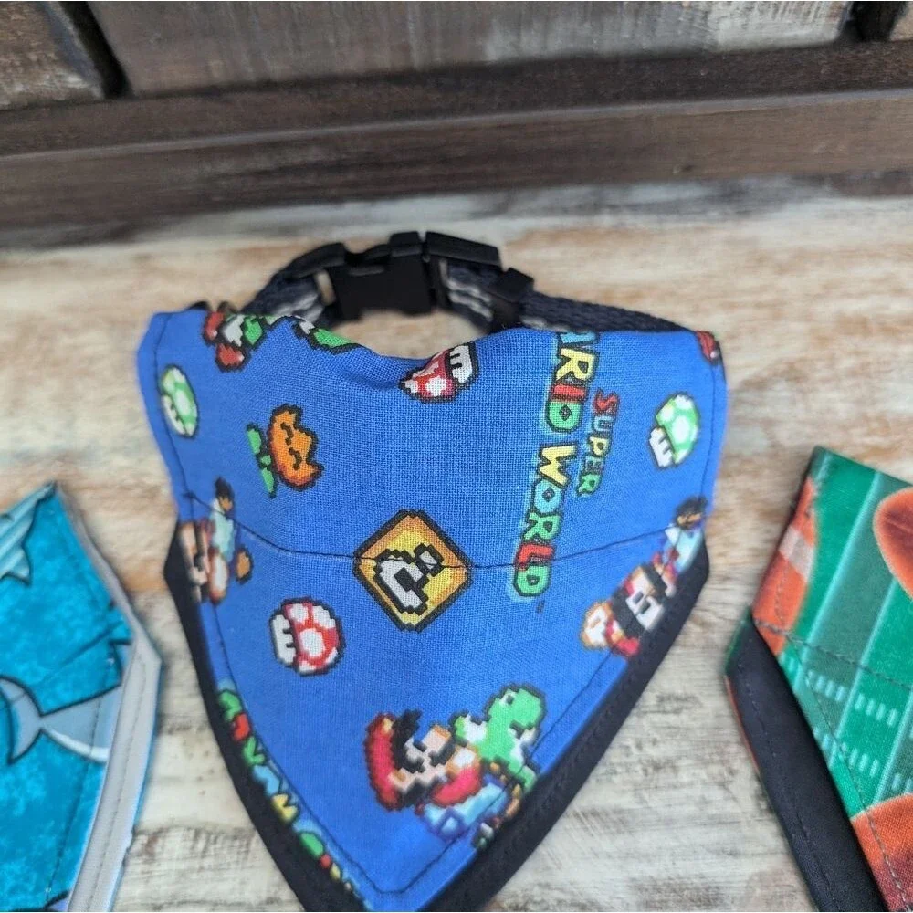 Hand Crafted Over the Collar Dog/Cat Bandana Set of 3 Size XS